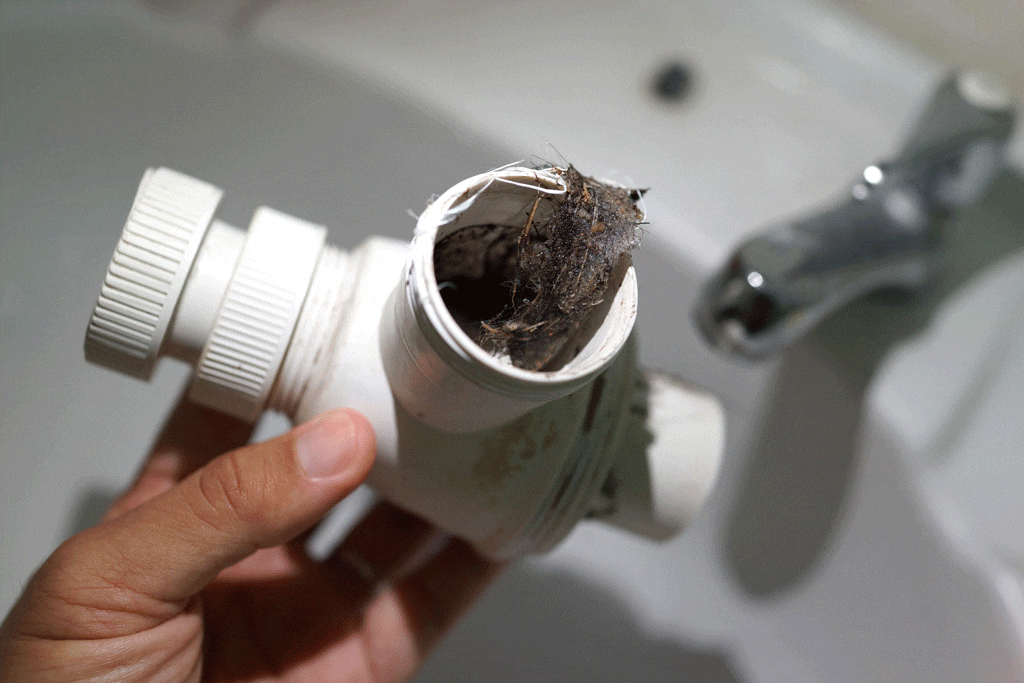 hair and build up in pipe | drain cleaning service conway sc myrtle beach sc