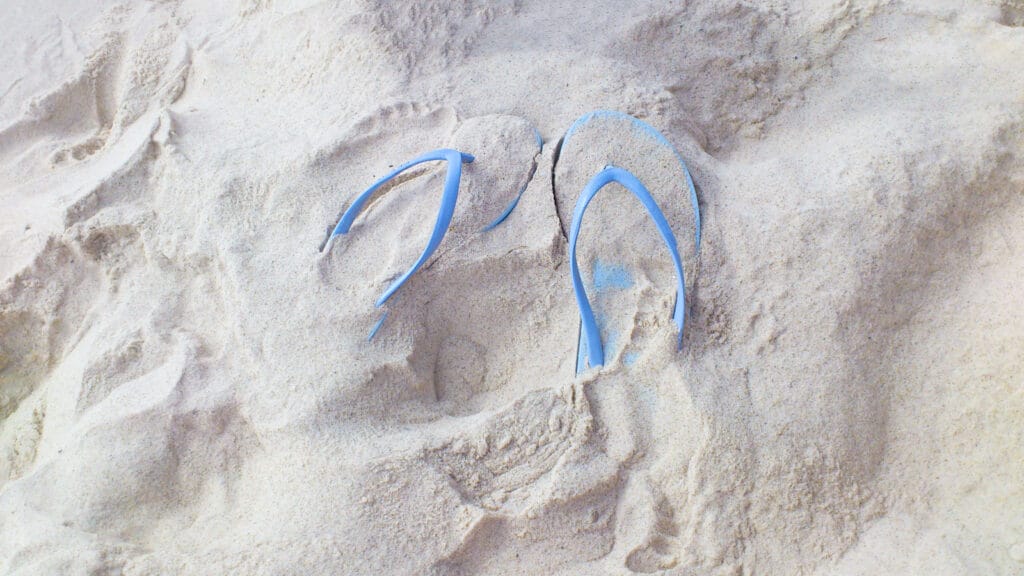 Sand can cause clogs in bathroom drains when brought in on flip flops worn at the beach.