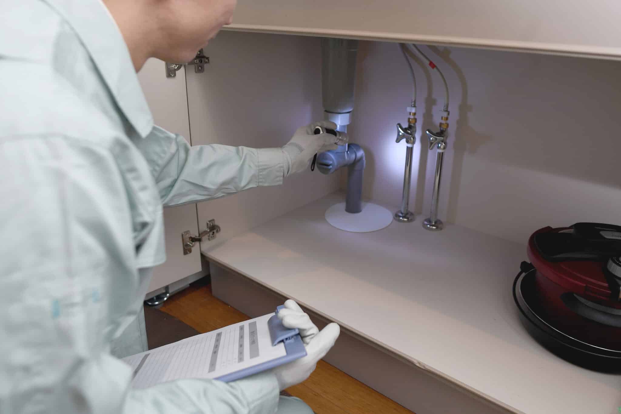 Pluming Inspection and Drain Inspection Under The Sink.